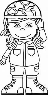 Coloring Soldier Girl Pages Wecoloringpage Military Clip Kaynak sketch template