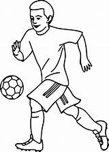 Football Coloring Soccer Pages Sports Playing Printable Print Boy Size Activity Wecoloringpage sketch template