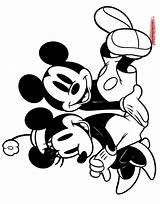 Mickey Minnie Mouse Pages Kissing Coloring Template sketch template