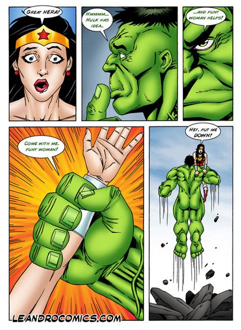 read [leandro comics] wonder woman versus the incredibly horny hulk marvel vs dc hentai