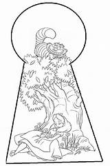 Wonderland Alice Coloring Keyhole Drawing Pages Key Tattoo Mad Book Deviantart Doorknob Tattoos Drawings Through Disney Were Arch Line Kids sketch template
