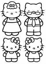 Kitty Hello Coloring Pages Colouring Sheet Para Colorear Her Family sketch template