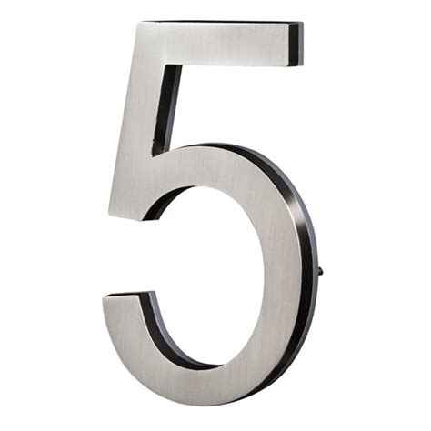 pro df contemporary house number number    satin nickel