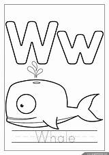 Coloring Alphabet Pages Whale Letter Letters Englishforkidz sketch template