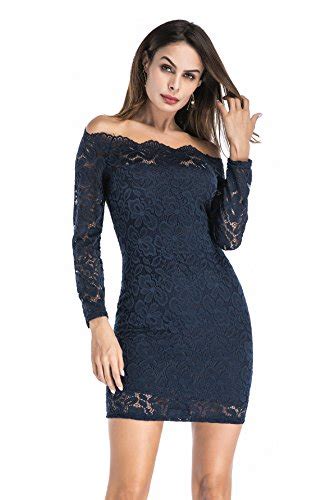 Off The Shoulder Formal Lace Cocktail Party Bodycon Mini Dress 6