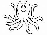 Sea Animals Coloring Animal Outline Octopus Pages Water Drawing Templates Creature Kids Creatures Easy Printable Colouring Template Drawings Squid Print sketch template