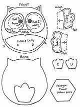 Owl Felt Pattern Patterns Cut Coloring Hexagon Sewing Baby Printable Pages Sew Feutrine Chouette Cartamodello Gratis Di Kids Templates Gufo sketch template