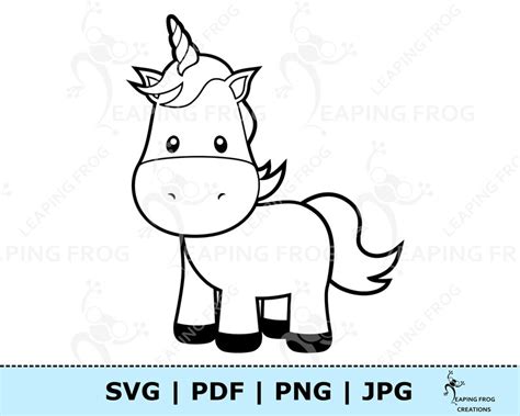 cute unicorn coloring page jpg  svg png unicorn clipart etsy