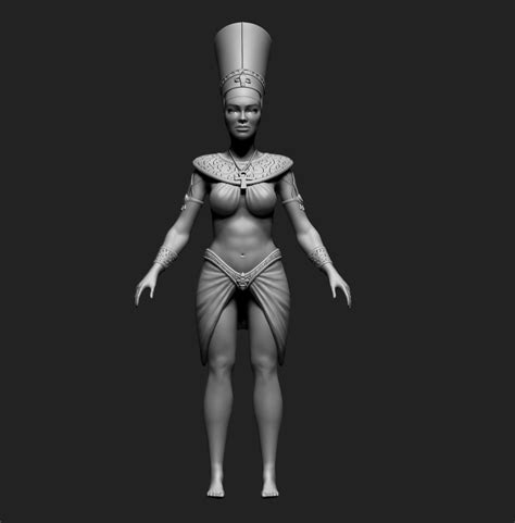 woman pharaoh 3d model 80 ztl free3d