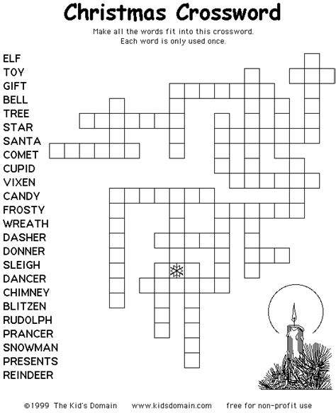 holiday crossword puzzles printable new calendar