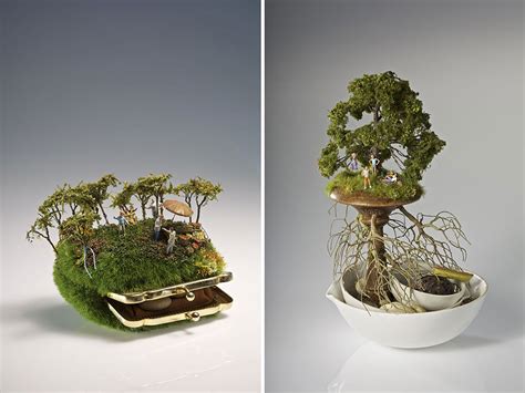 miniature landscapes sculpted  household objects  kendal murray demilked