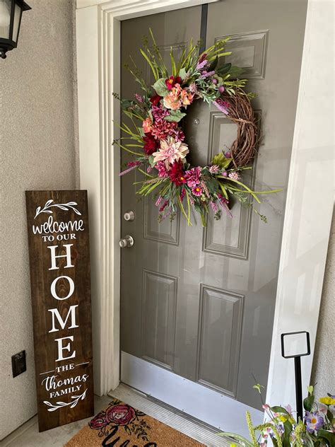 home front porch signwelcome   happy etsy