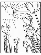 Coloring Pages Mandala Tulip Spring Easter Flower Tulips Field sketch template