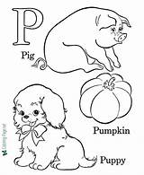 Coloring Alphabet Pages Puppy sketch template