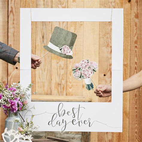 giant photo booth frame wedding decoration by ginger ray