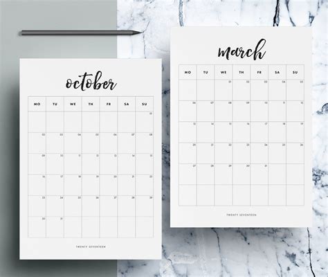 month printable  monthly blank calendar goodnotesbasic etsy