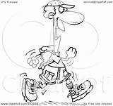 Hiker Male Happy Clip Toonaday Outline Royalty Illustration Cartoon Rf 2021 sketch template