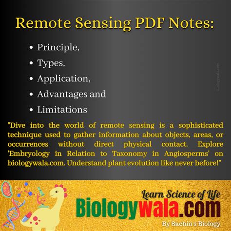 remote sensing  notes  types application