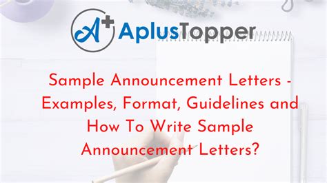 sample announcement letters examples format guidelines