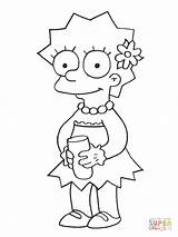 Lisa Coloring Simpson Pages Simpsons Para Drawing sketch template