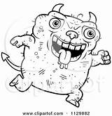 Devil Ugly Coloring Jumping Outlined Clipart Cartoon Thoman Cory Vector 2021 sketch template