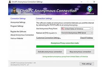 ChrisPC Free Anonymous Proxy screenshot #1