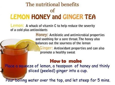 nutritional benefits of lemon honey and ginger tea trusper