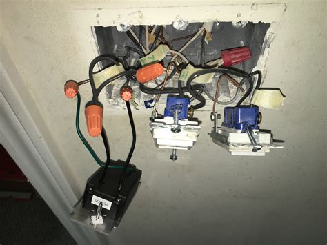 replace  switch    gang box   dimmer     sets  wires coming