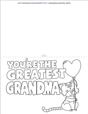 printable mothers day cards  grandma  color