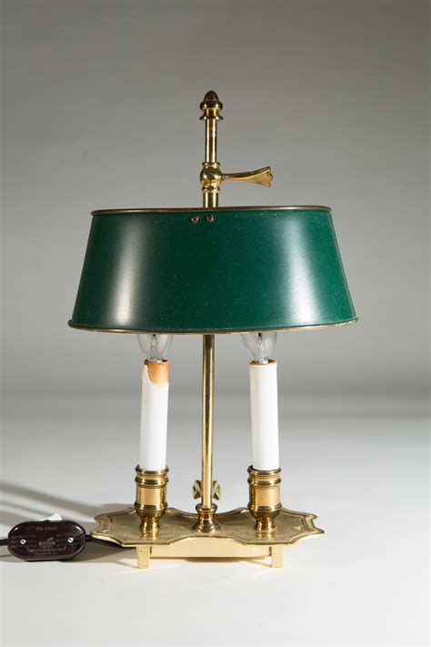 vintage desk lamp green  brass  colonial style accent lamp candelabra candlestic