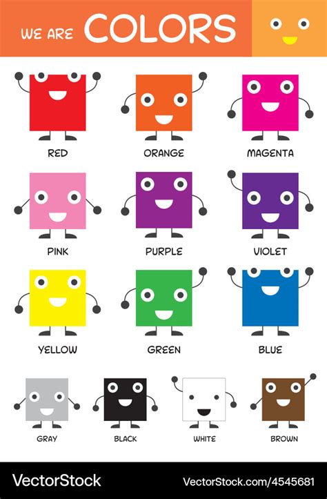 basic color chart  kindergarten