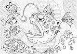 Anglerfish Coloring Pages Printable Fish Supercoloring Sea Deep Angler Under Categories sketch template