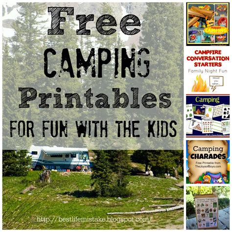 life  mistakes  camping printables