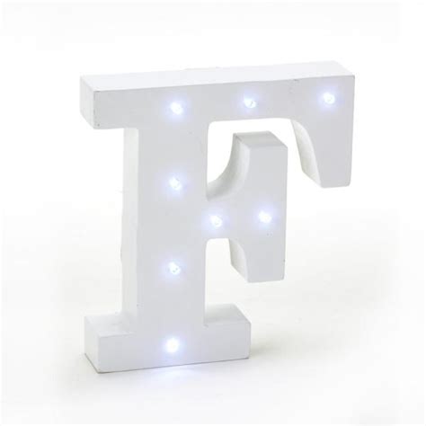 Decostar™ Wooden Vintage Led Marquee Freestanding Letter F White 4