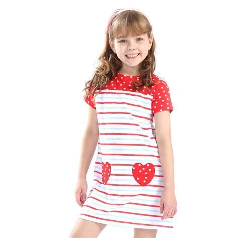 kids fashion casual clothings summer  neck girlss dresses fashion prints stripes girls