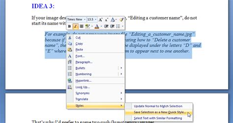 create   paragraph style  ms word