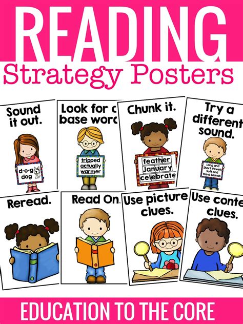 reading strategies posters   freebie education   core
