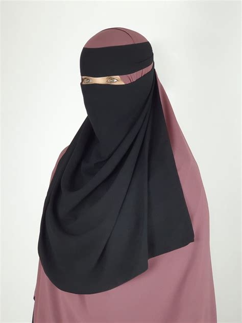 xl  layer niqab  elasticated sides black ukht london