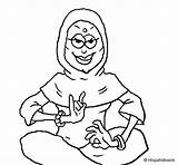 Muslim Princess Coloring Coloringcrew Gif sketch template