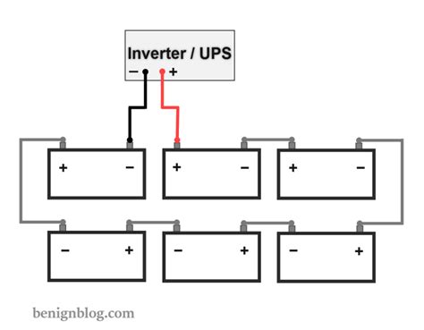 connect batteries  series  power inverter  ups wiring diagrams