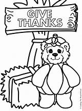 Coloring Pages Bear Thanksgiving Thanks Craftingthewordofgod Give sketch template