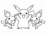 Thunderbolt Pikachu Pokemon sketch template