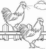 Farm Coloring Pages Animal Printable Kids Cool2bkids Roosters sketch template