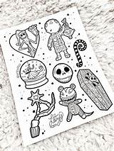 Christmas Nightmare Before Designs Tattoo Flash Spooky Sheet Tattoos Halloween Burton Tim Outline Instagram Drawings sketch template