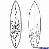 Surfboard Surf Surfboards Draw Coloring Board Drawing Pages Outline Step Printable Boards Color Hawaiian Vector Surfing Surfer Tablas Clipart Dragoart sketch template