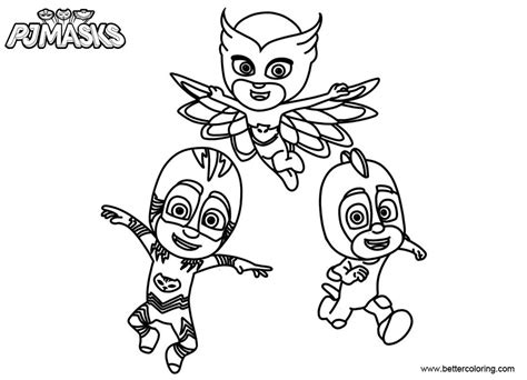 catboy coloring pages pj mask characters  printable coloring pages