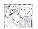 Middle East Map Blank Printable Asia Geography Physical Outline Pbworks Printablee Test Via sketch template