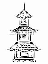 Pagoda Japanese Drawing Getdrawings Sketch sketch template