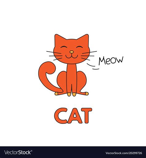 cartoon cat flashcard  children royalty  vector image