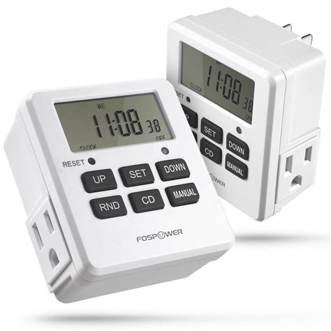fospower timer outlet  packs etl listed va lcd digital indoor outlet timer  day